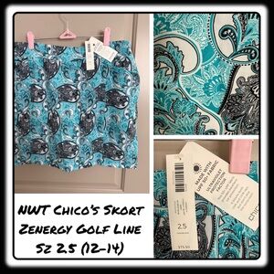 NWT Chicos Zenergy Skort Size 2.5 (equiv 12-14). Golf / tennis / pickleball